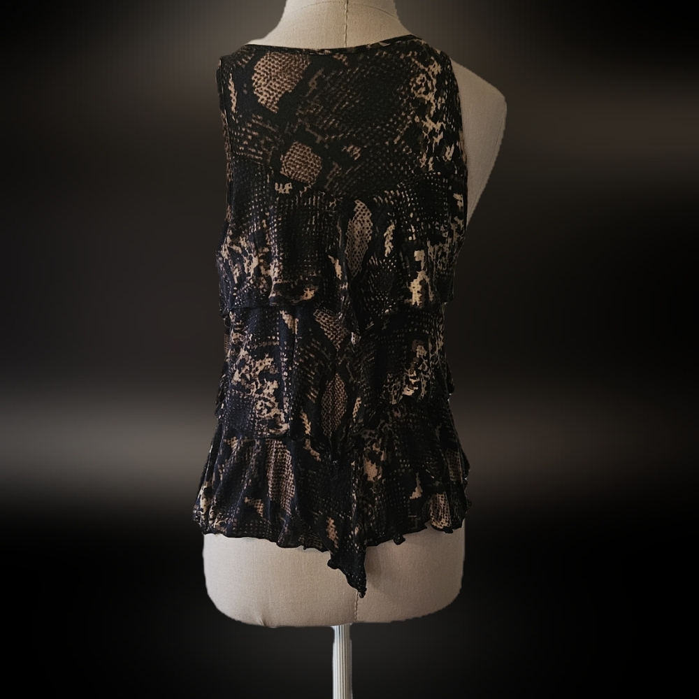 Express Snakeskin Print Ruffle Top - Picture 2 of 2